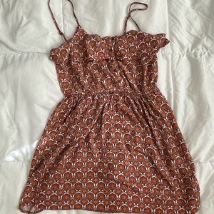 Super short orange mini dress